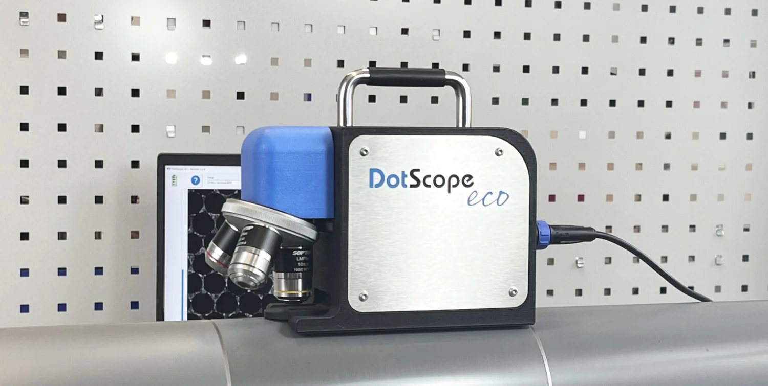 DotScope eco on a anilox roller